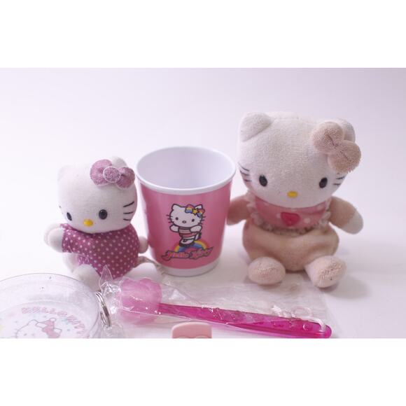 1990s, Hello Kitty Lot, Beanbag, Clips, Toothbrush, Cup, Sanrio Small, PVC Figur - Picture 2 of 2
